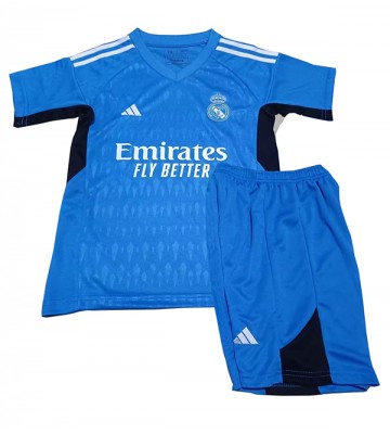 Lacne Dětský Futbalové dres Real Madrid Brankarsky  2023-24 Krátky Rukáv - Preč (+ trenírky)